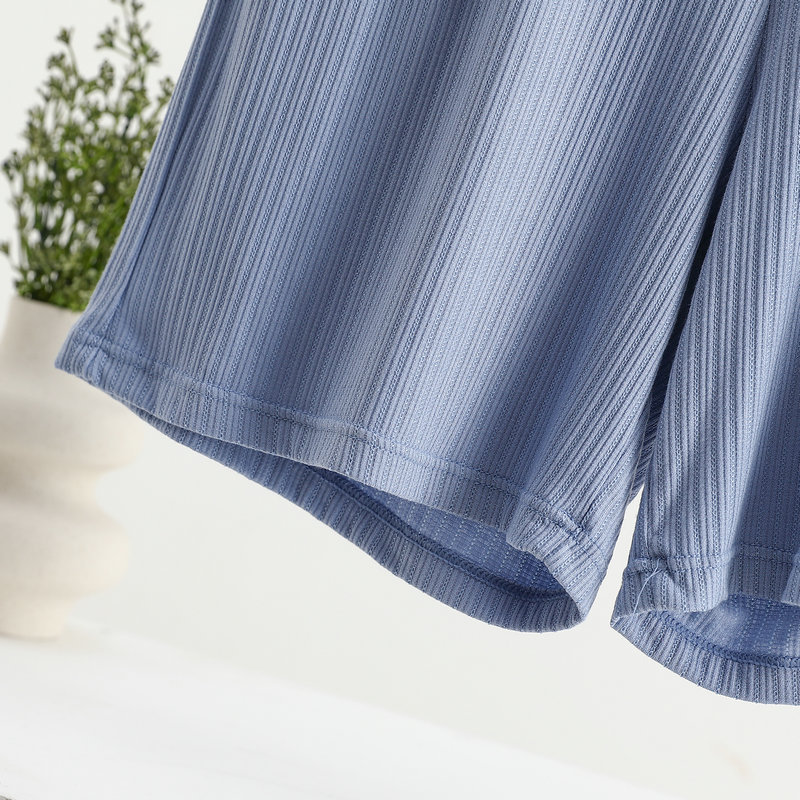 Pocket Shorts For Women, Summer Outerwear, High-waisted, Vertical Stripe Jacquard