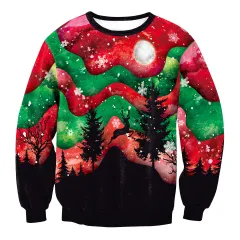 Women's Christmas Clothing Christmas Elk Digital Printed Round Neck Sweater - Swys134-M - View 1