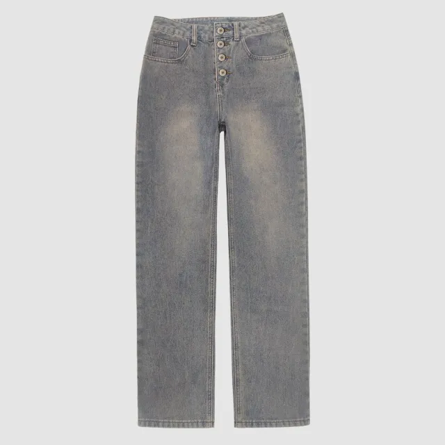 New Jeans Loose Leisure All matching Simple And Thin Half length Pants Straight leg Pants Women Gray - Shop at LoveMi
