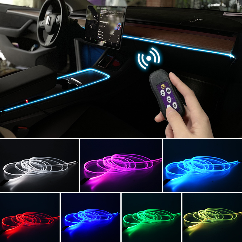 Car Led Atmosphere Lamp Usb Colorful Color Changing Center Console Instrument Panel Decorative Lamp Neon Light 4