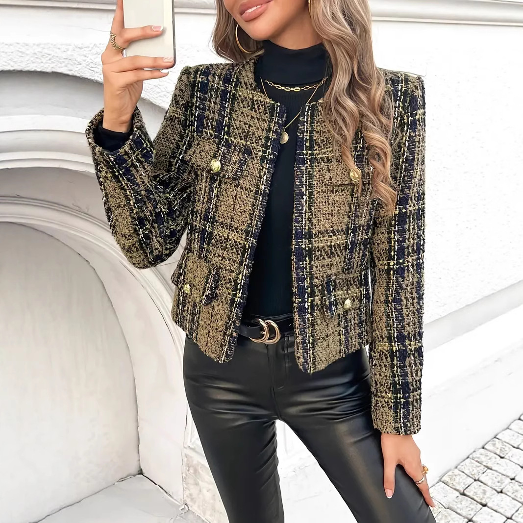 Coarse-woven Woolen Chanel-style Short Jacket product image