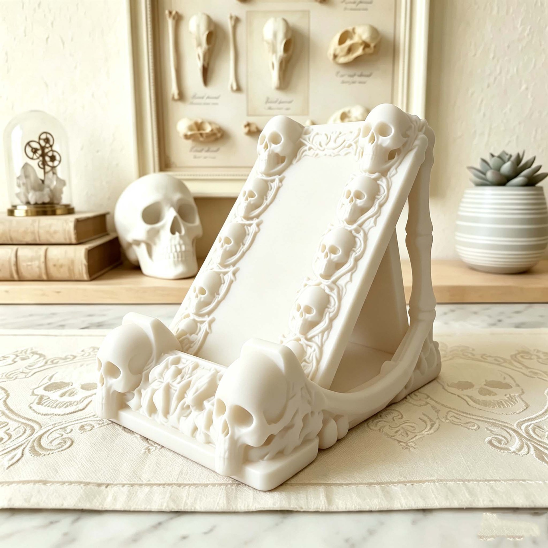 Suport de telefon în formă de craniu imprimat 3D
