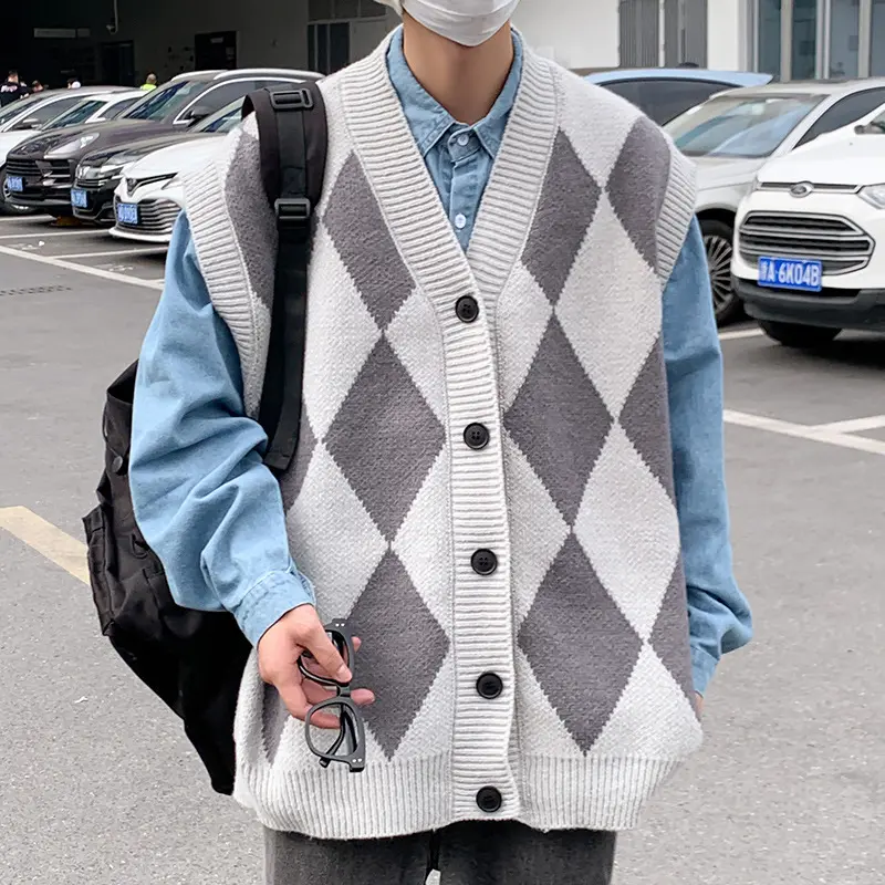 Autumn And Winter Leisure Men's V-neck Sweater