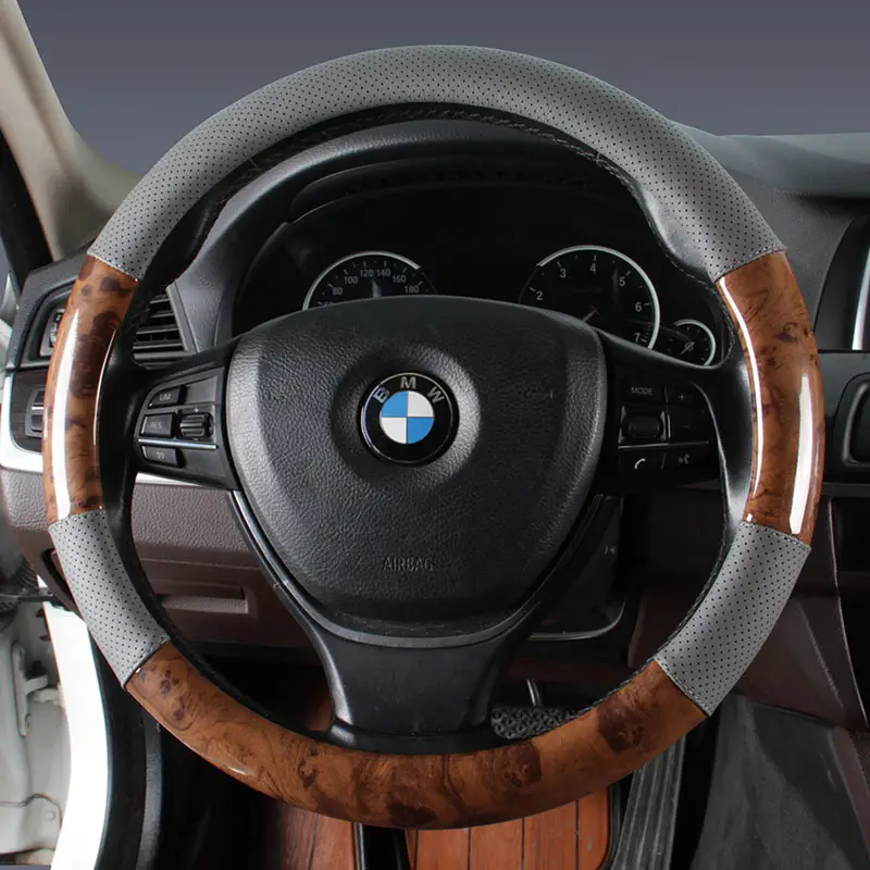 Car Steering Wheel Cover With Peach Wood Grain