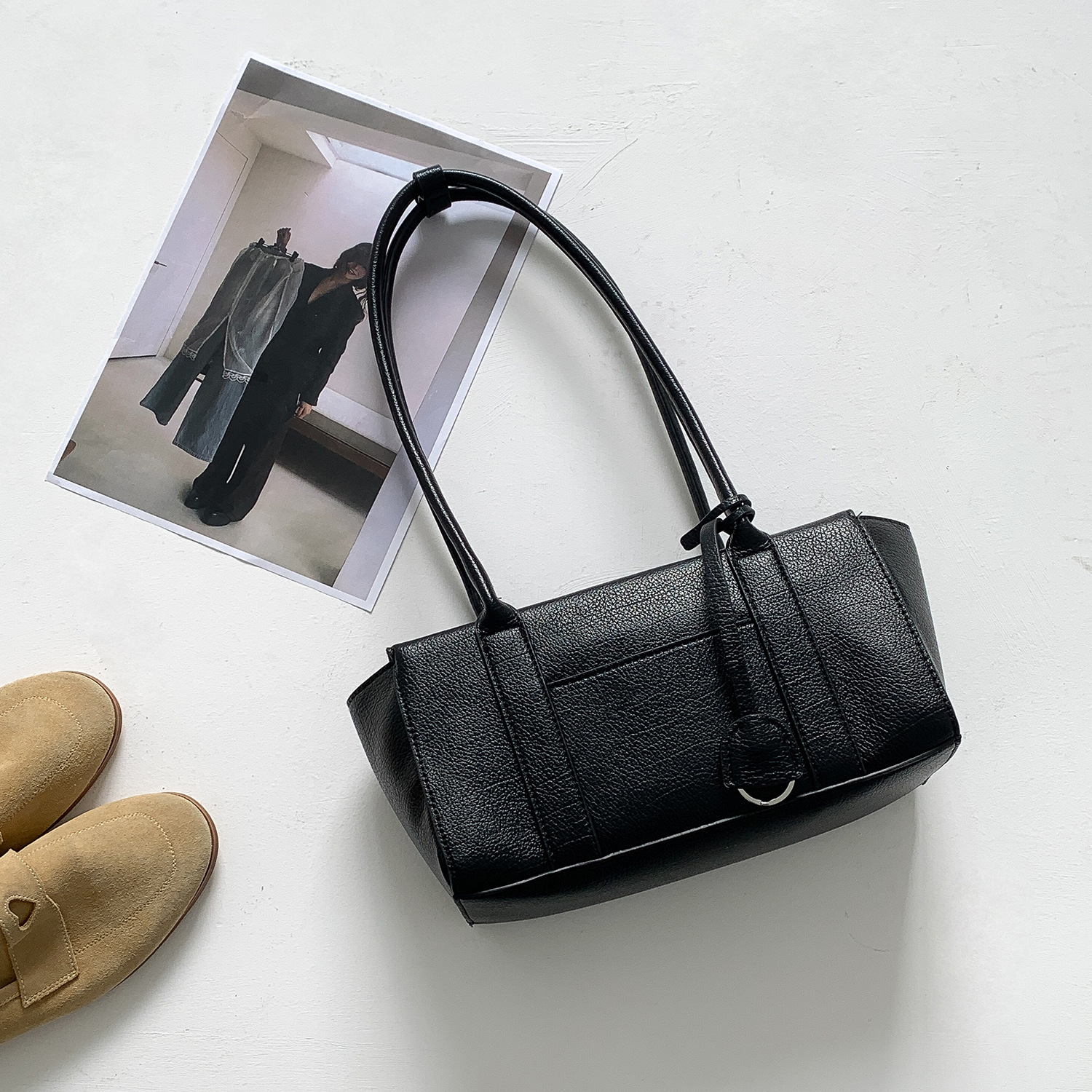 New Retro Large-capacity Underarm Bag Made From PU Leather