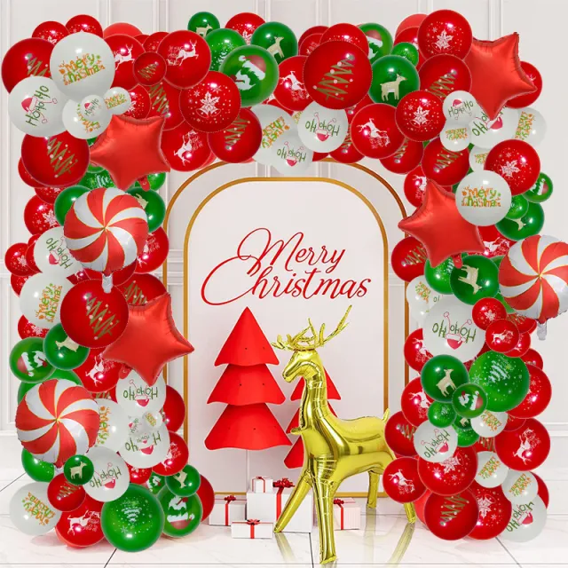 Christmas New Year Balloon Set Festival Decorations Arrangement Props Christmas Suit Five - Shop at LoveMi