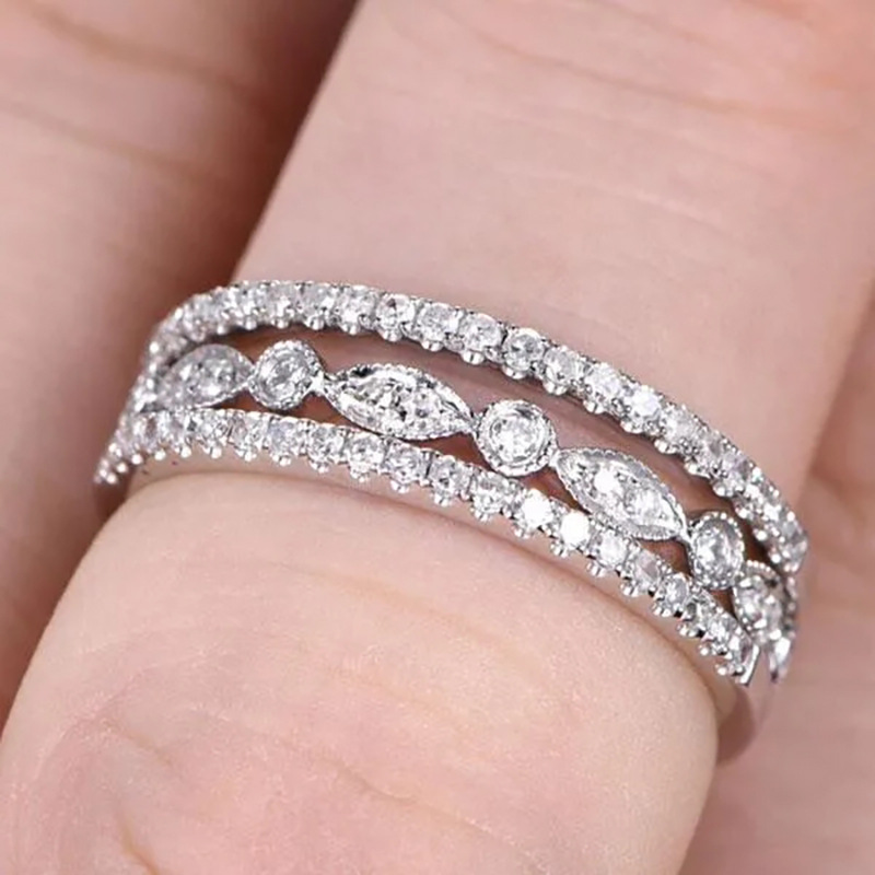 Luxury Design Ring Fashion Horse Eye Zircon