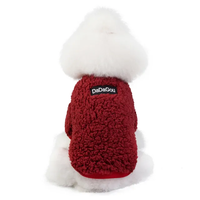 Pet Cat Dog Clothes Autumn And Winter Velvet Coat Wine Red - Shop at LoveMi