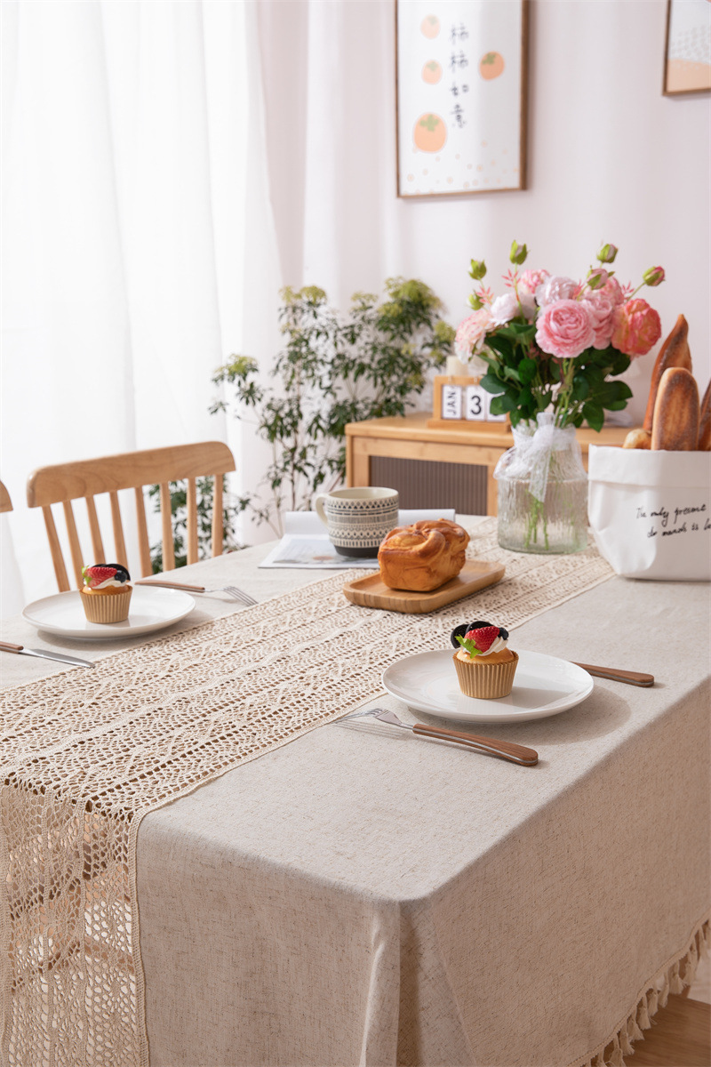 Rectangular Embroidered Tablecloth Boho Style