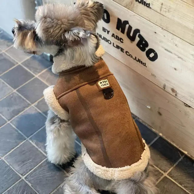 Dog Fleece Lined Coat Autumn And Winter Peach Skin Fabric Lamb Wool Vest Color Vest - Shop at LoveMi