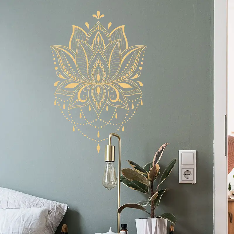 Simple Artistic Lotus Bedroom Living Room Beautifying Decorative Wall Stickers