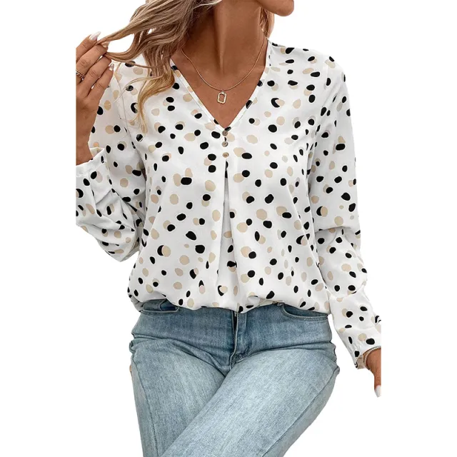 Women's European And American style Sweet Long sleeved Top White - Shop at LoveMi