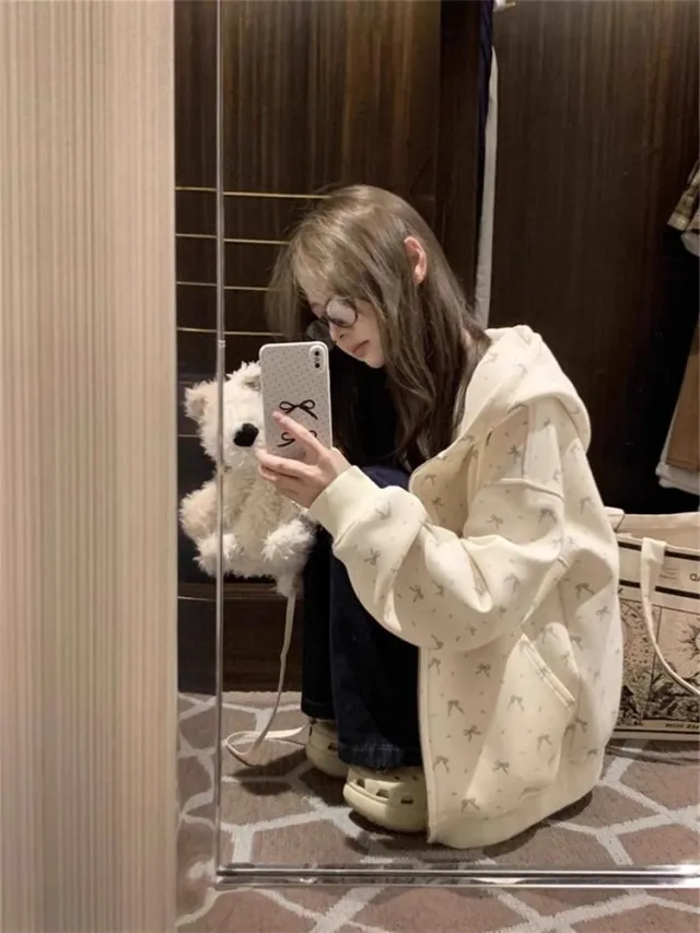 Cardigan Zipper Loose Casual Top Women Apricot - Shop at LoveMi