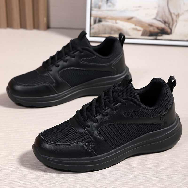 High-quality All-black Unisex Sneakers Springsummer Mesh Design For Women