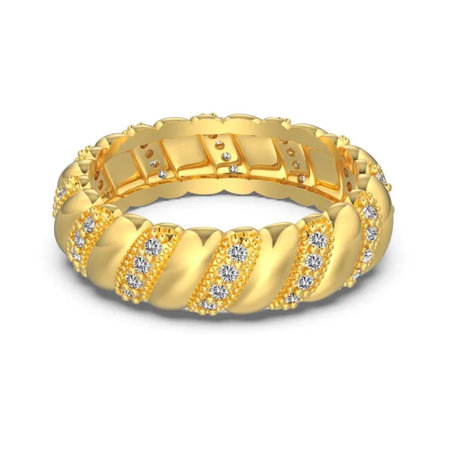 European And American Style Hot S925 Sterling Silver Ring Female Twist Design Gold - Shop at LoveMi