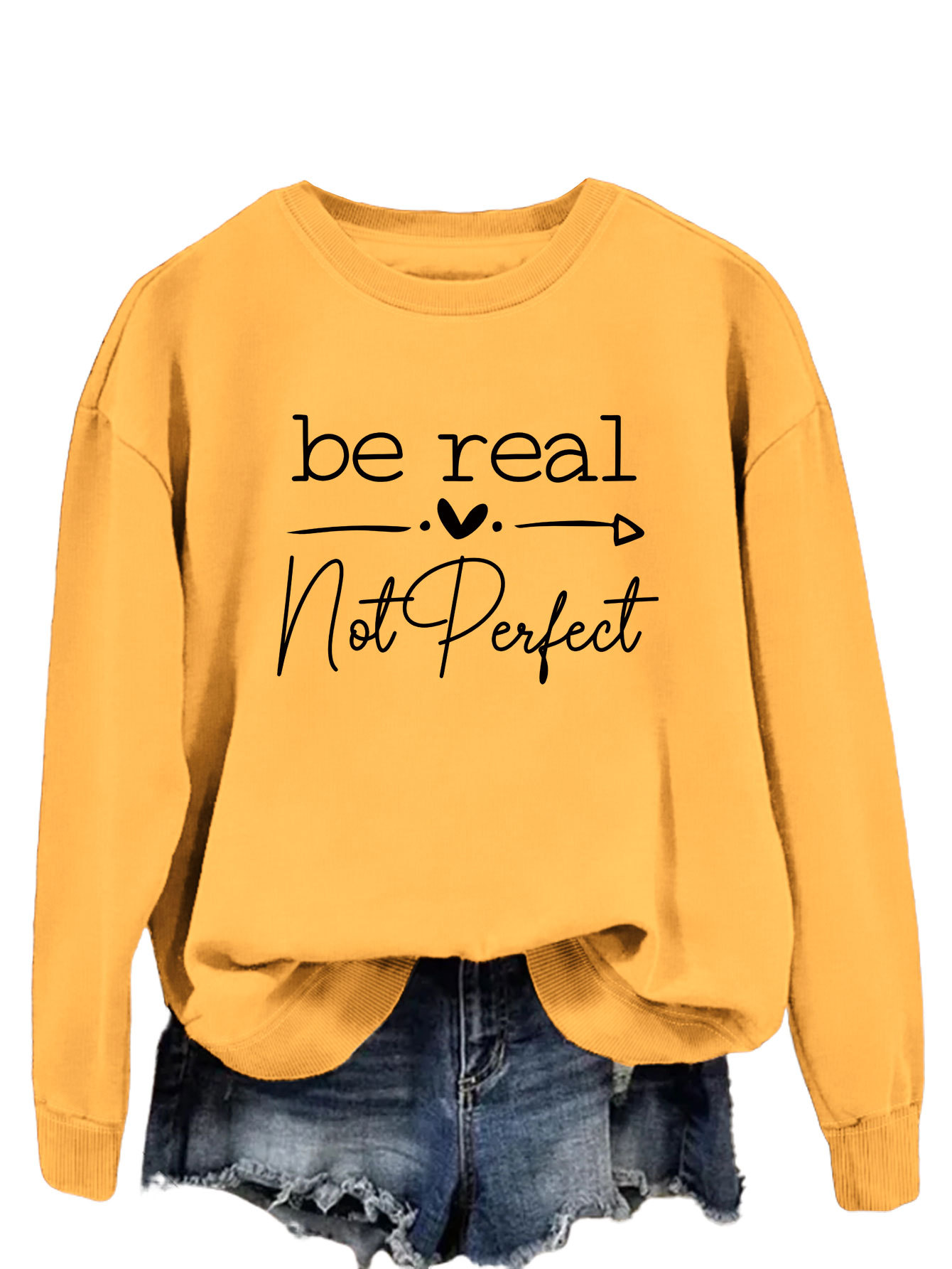 Yellow Sweater Black Font