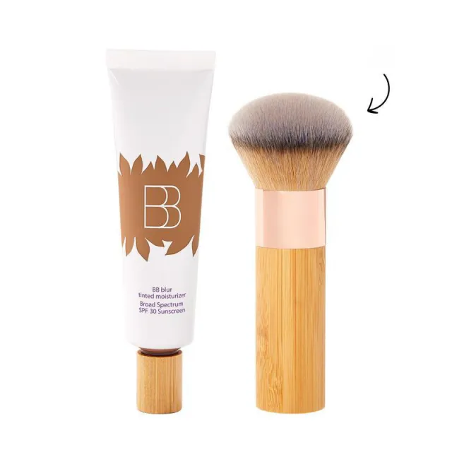 Colored Moisturizing Cream Portable Powder Foundation Brush Ivory White - Shop at LoveMi
