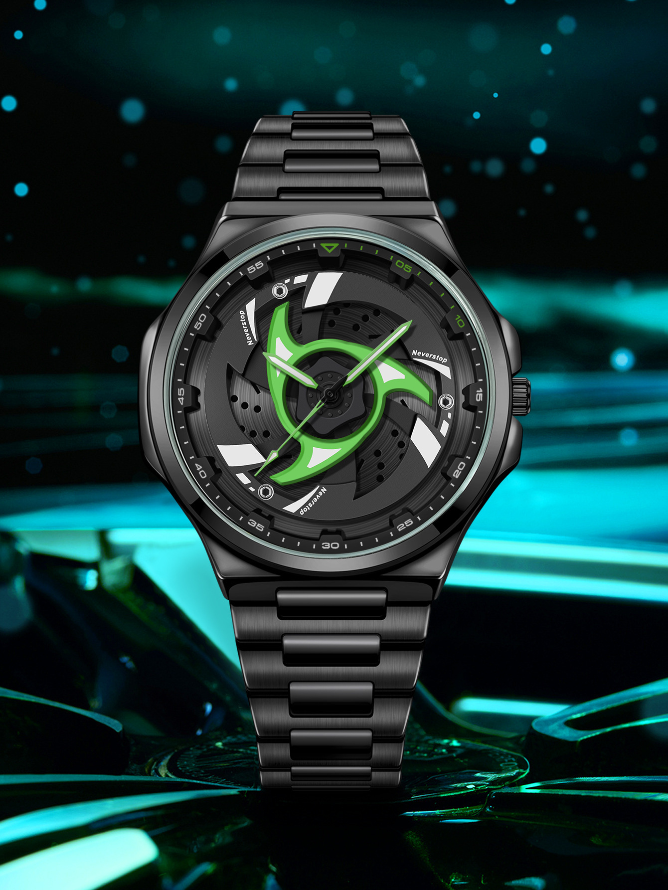 Neverstop 946 Rotating Bezel Dial Quartz Watch With A Sporty Design For Men