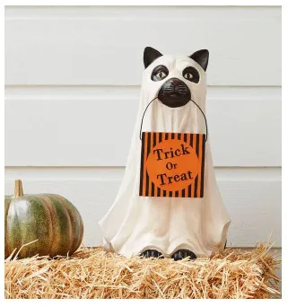 Puppy Pumpkin Candy Bowl Christmas Ornament Balcony Doorway Storage Gift Resin Crafts Bag Cat - Shop at LoveMi