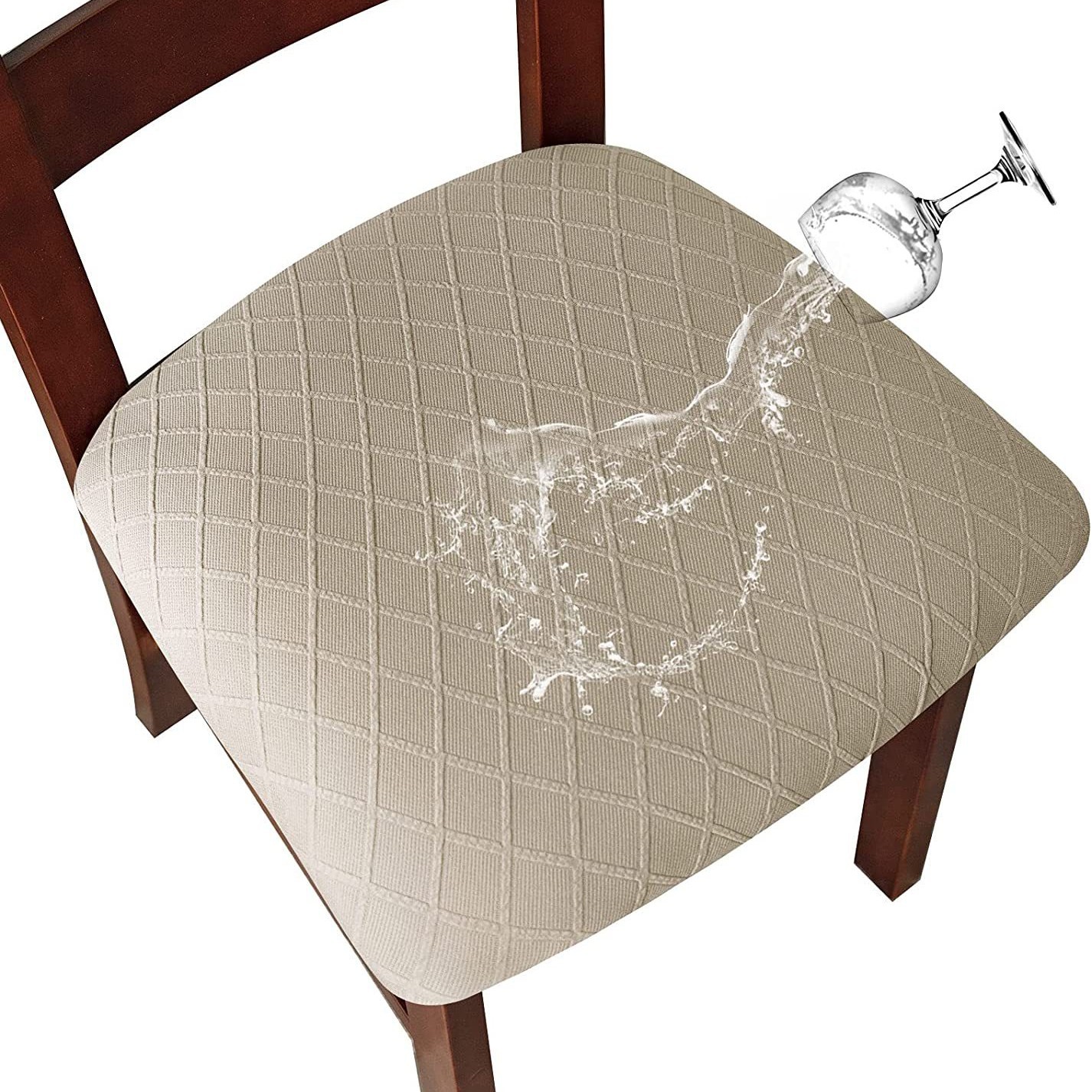 Diamond Jacquard Chair Cushion Cover