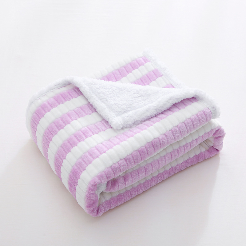 Autumn And Winter Double-layer Thickened Baby Lambswool Thermal Blanket