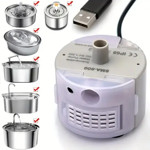 Cylindrical Stainless Steel Pet Water Dispenser Accessories