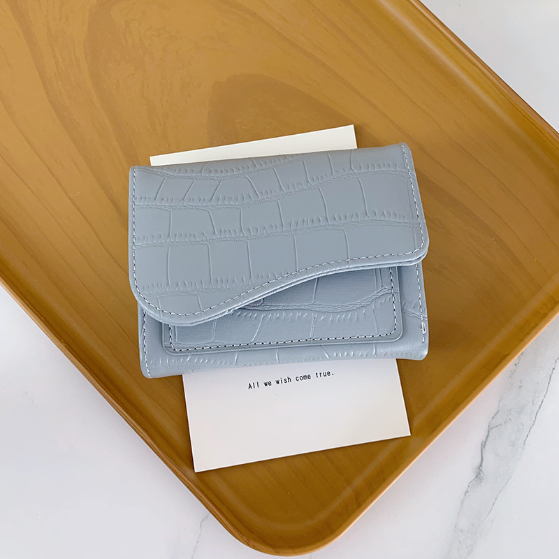 Croc-Effect Curved Flap Cardholder