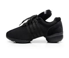 Canvas Modern Dancing Shoes Rubber Sole Indoor And Outdoor Elevator Shoes - Black - View 1