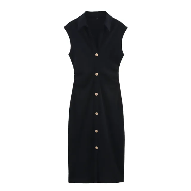 Asymmetric Skirt Fashion Simple Black Shirt Dress Black - Shop at LoveMi