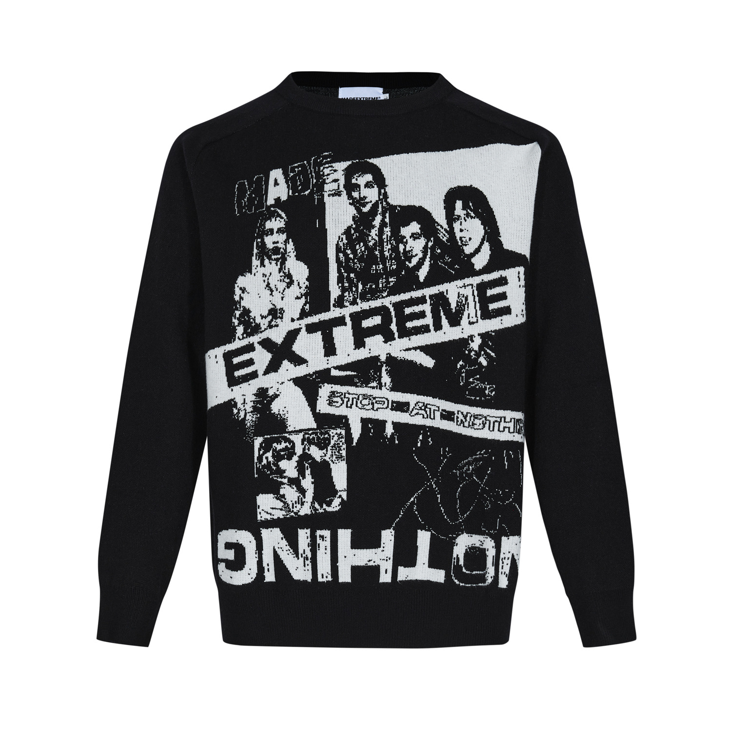 American Jacquard Loose-fitting Casual Round-neck Sweater