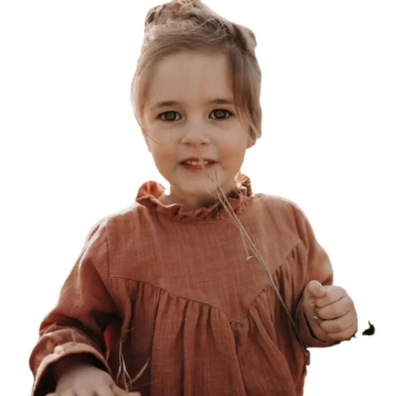 Cotton Stretchy Sleeves British Lace Collar Princess Dress