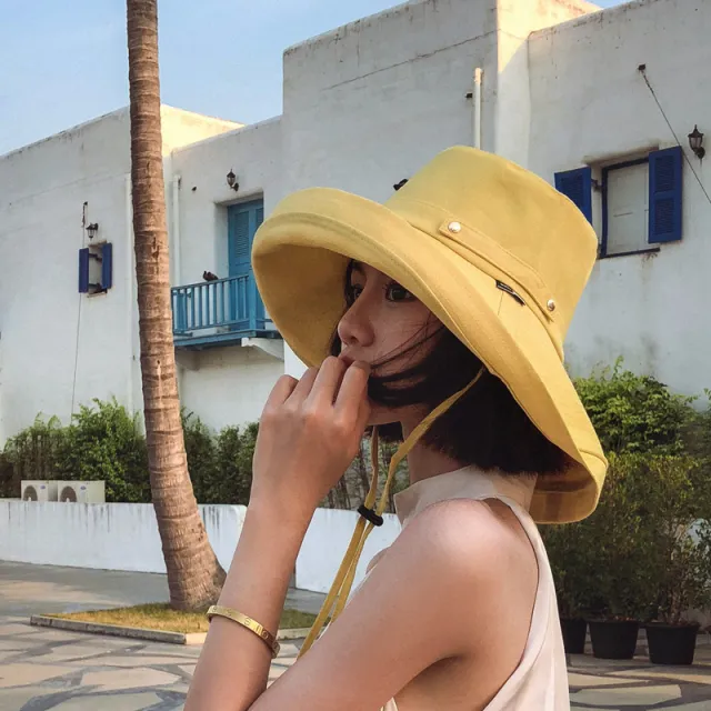Hat Neck Protection Windproof Sun Protection Yellow - Shop at LoveMi