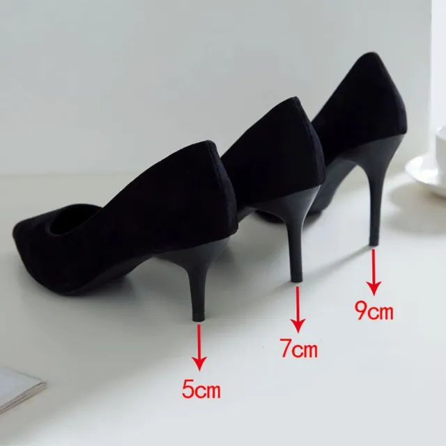 Black Suede High Heels Women's Stiletto Ceremonial Shoes Black - Shop at LoveMi