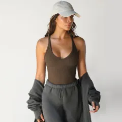 Knitted Vest European And American Women's Clothing Sexy - Coffee - View 1