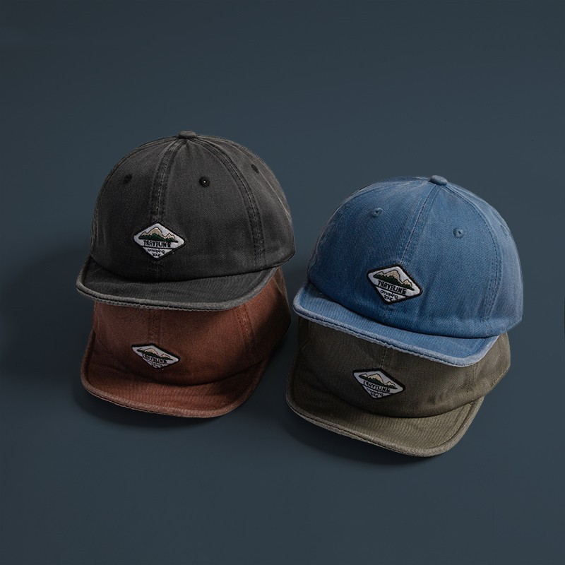 Short Brim Washed Denim Soft Hat