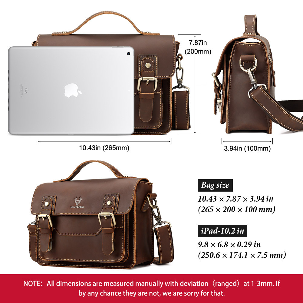 Crazy Horse Leather Crossbody Bag For Men