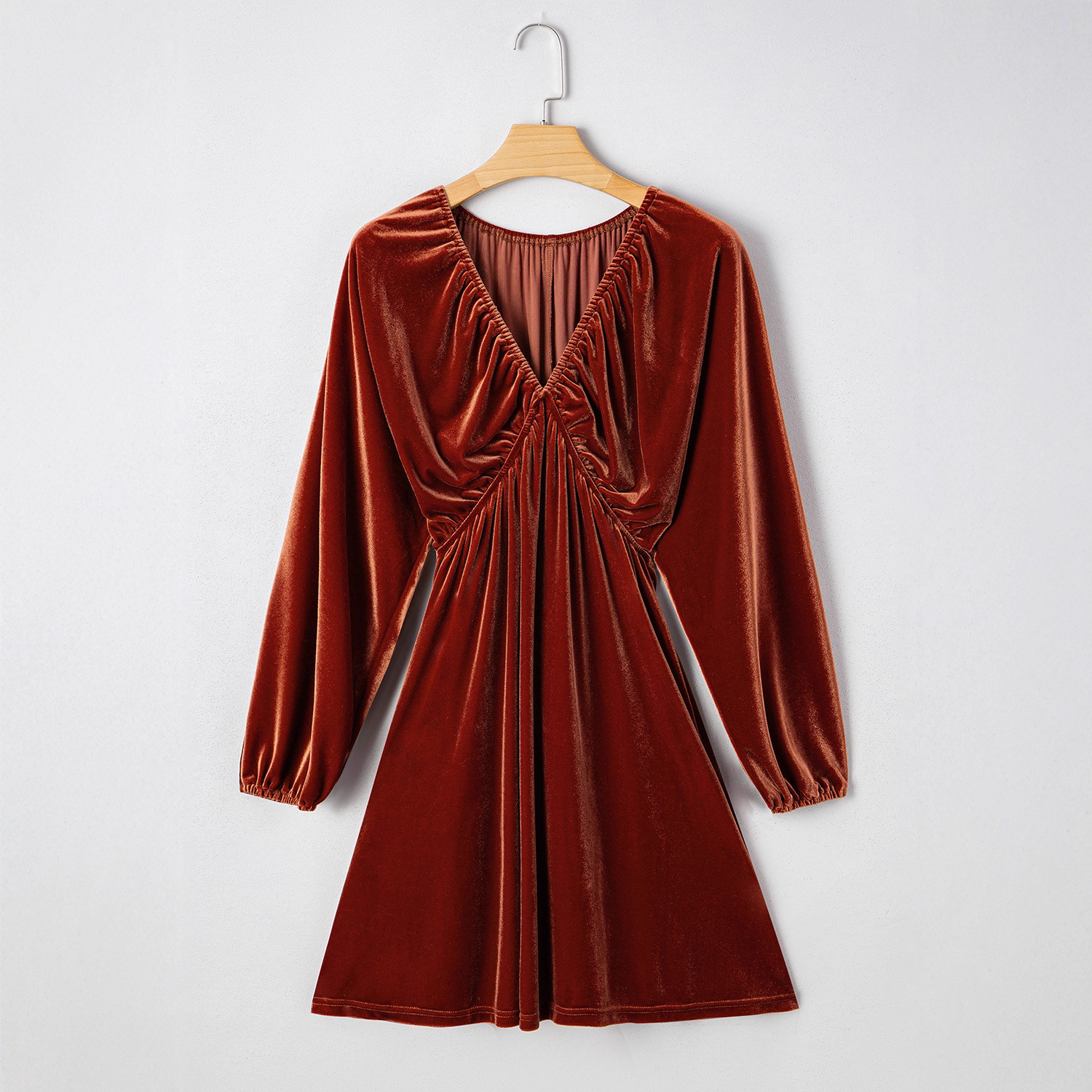 Puff-Sleeve Pleated Mini Dress, picture 2 of 4