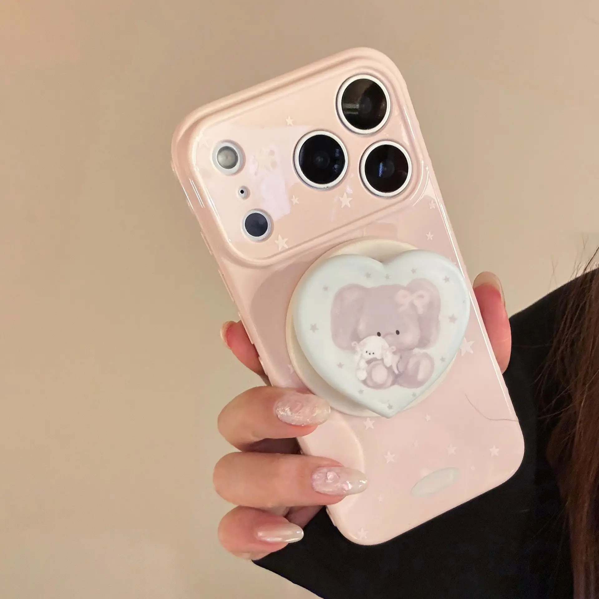 Cute And Soft Rabbit Elephant Phone Case With Magnetic Bracket