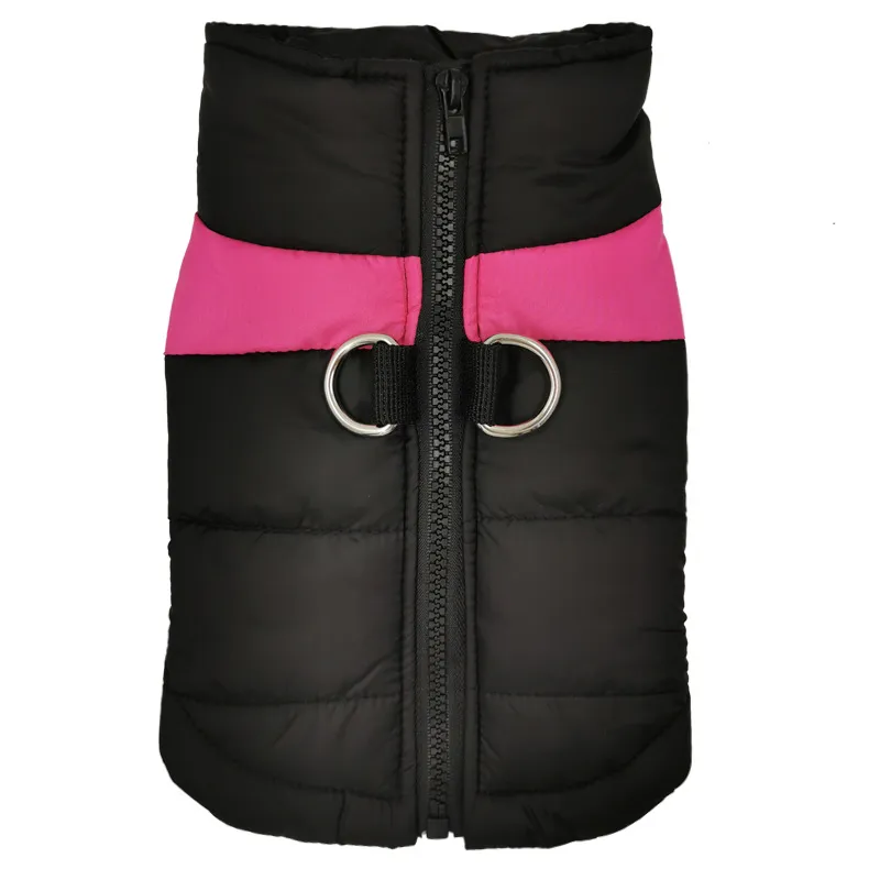 Big Dog Pet Vest Ski Suit Waterproof Cotton Coat Jacket Autumn And Winter Warm Clothing For Pets - Rose Red Ski Suit