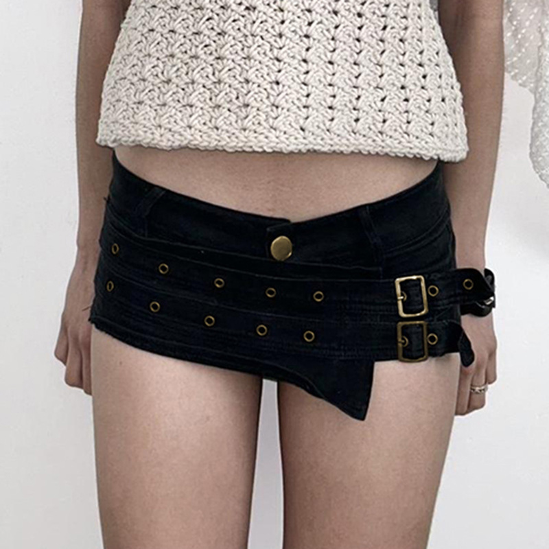 Punk Suit Female Gothic Hollow Tube Top Shorts