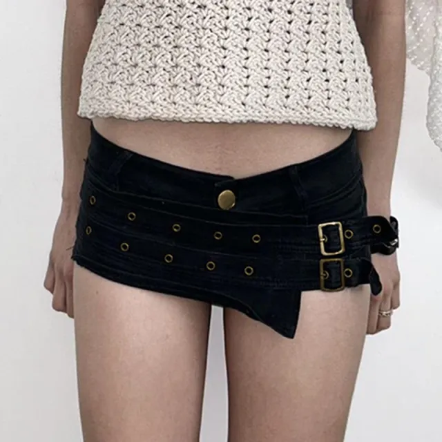 Punk Suit Female Gothic Hollow Tube Top Shorts 26710 Black - Shop at LoveMi