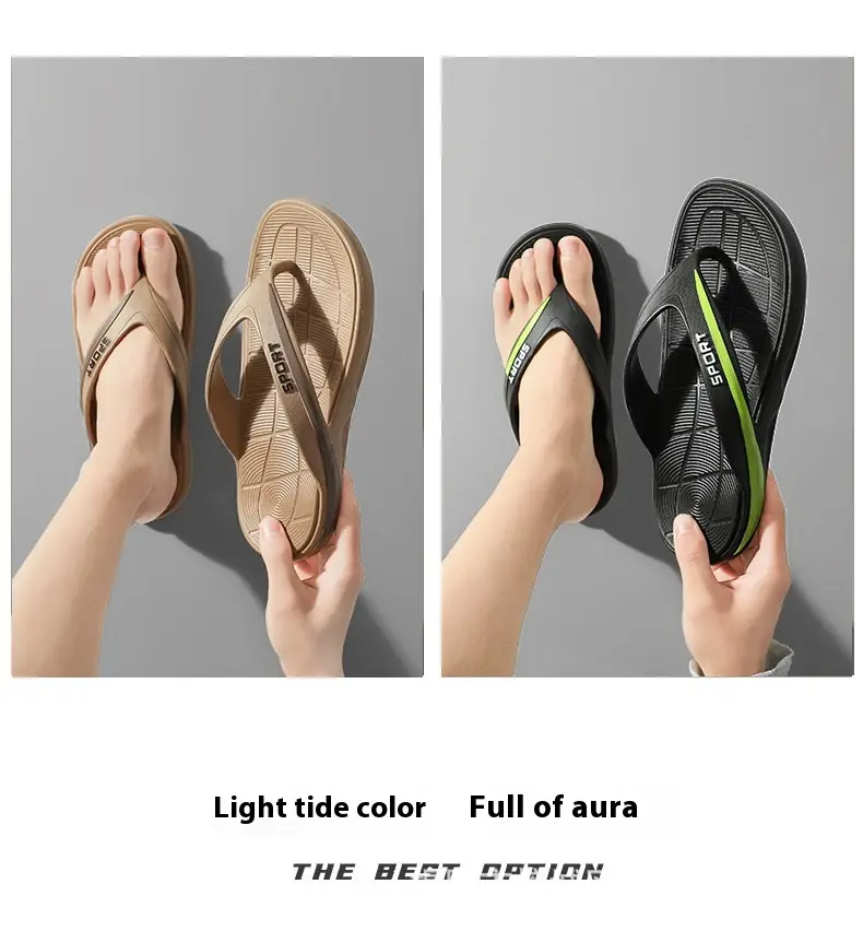 Stylish Bottom Casual Sandals Men's Plus Size Beach Seaside Flip-flops