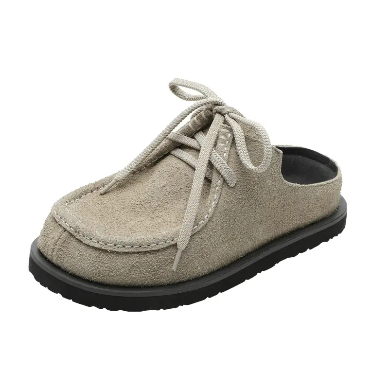Genuine Leather Long-fur Boccon Slippers