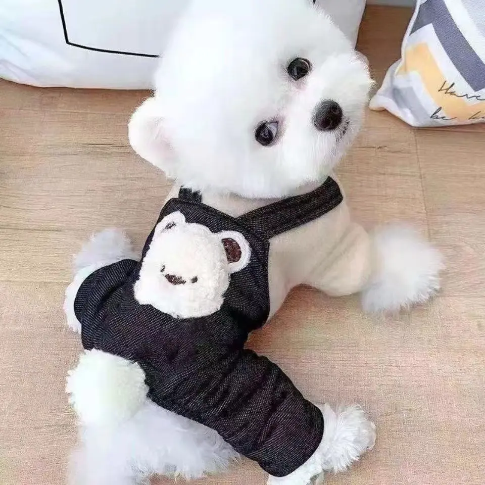 Pet Poodle Dog Clothes Cotton-padded Coat Four-leg