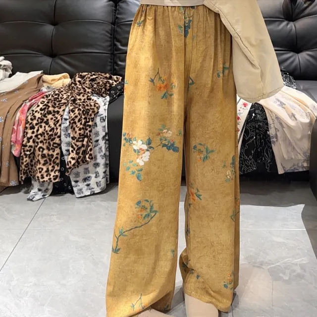 Cotton Poplin Pants Women's Thin Artificial Cotton Wide leg Pants Southeast Branch - Shop at LoveMi