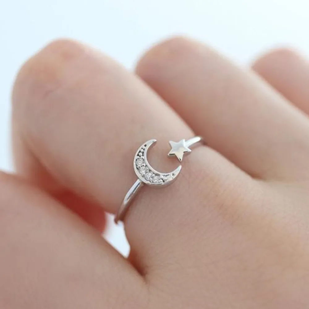 Fashion Personality Star Moon Ring Women