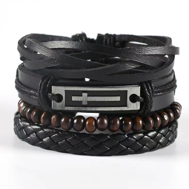 Multi-layer Bracelet Set Vintage-style Jewelry For Men