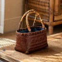 Bamboo Handle Mini Bag