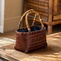 Handmade Bamboo Woven Bag Women's Handbag - Bamboo Handle Mini Bag - View 1