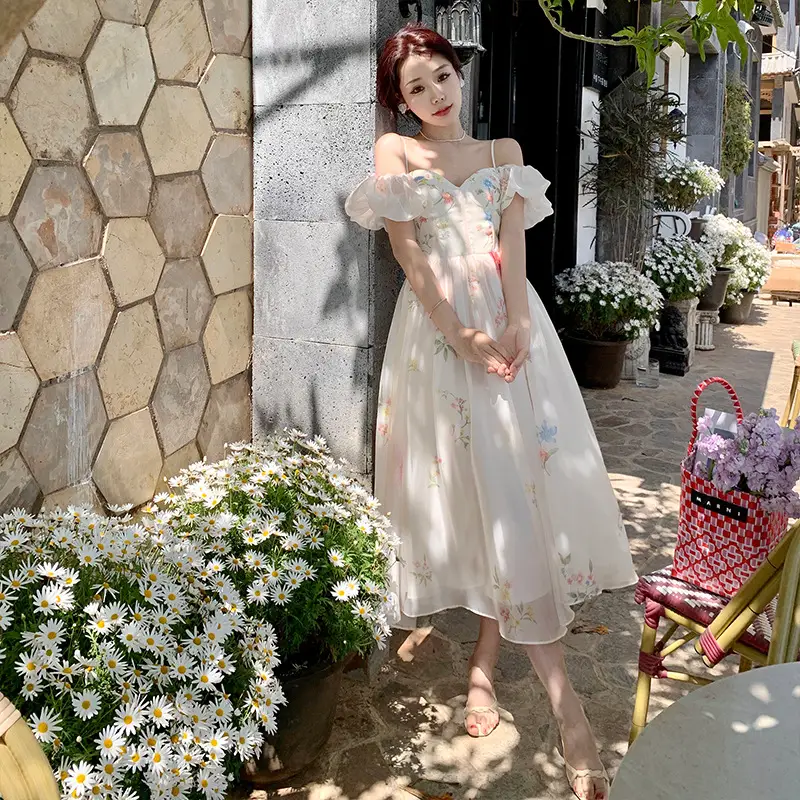 Summer Fairy Chic Waist-tight Seaside Vacation Fairy Skirt